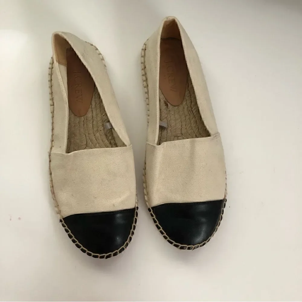 J Crew Canvas cap toe slip on espadrilles size 6.5